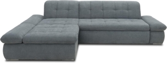 Domo Collection Moric Ecksofa / Eckcouch mit Bett / Sofa mit Schlaffunktion in L-Form Couch mit Armlehnfunktion/ 300 x 172 x 80 cm / Schlafsofa in Grau