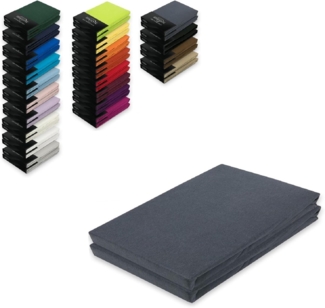 Doppelpack Jersey Spannbettlaken 120 x 200 cm Anthrazit