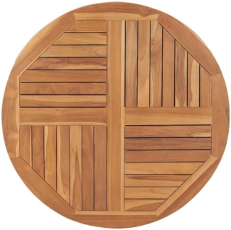 vidaXL Tischplatte Massivholz Teak Rund 2,5 cm 90 cm 48987