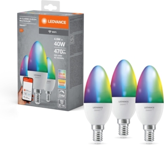 Ledvance Smart+ LED Kerzenlampe E14 4,9 W RGBW 3er Pack