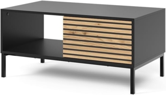 Vicco Couchtisch Schwarz/Eiche 90 x 50 cm mit einer Schublade, Eliza