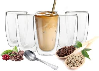 6 doppelwandige Cappuccino Gläser 200ml Kaffegläser Teeglas Doppelwandige Gläser