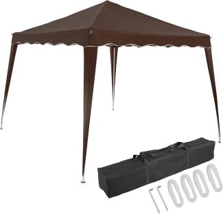 Deuba Pavillon Capri 3x3 m wasserdicht Pop-Up inklusive Tasche UV-Schutz 50 plus Faltpavillon Gartenzelt Partyzelt dunkelbraun Farbauswahl 100385