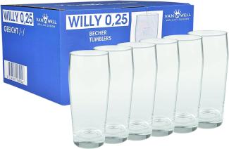 6er Set Bierglas Willibecher 0,25l geeicht Biergläser Tumbler perfekt geeignet für Gastronomie