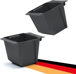 BigDean 2er Set Mini Paletten Blumenkästen - Einsatz - mit Hängesystem zum Einhängen - 10cm klein anthrazit - Pflanzkasten für Europalette Balkonkasten Blumentopf - aus recyceltem PP-Kunststoff