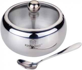 Kinghoff Kinghoff Zuckerdose aus Stahl mit Löffel KH3725