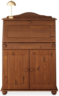 IDIMEX Sekretär DAVID, Sekretär im Landhausstil Klappensekretär Kastanie farben