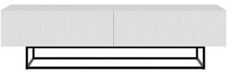 Selsey Veldio - TV-Lowboard 2-türig, Weiß mit schwarzem Metallgestell, 175 cm