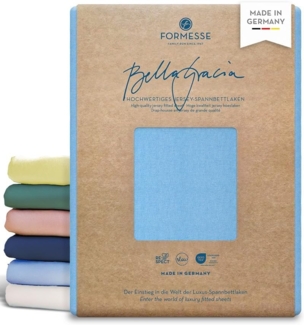 Formesse Jersey Spannbetttuch Bella Gracia|180x190 - 200x220 cm| hellblau