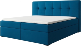 A&J MöbelLand GmbH Boxspringbett REF mit Bettkasten, Topper und gepolstertem Kopfteil. (Boxspringbett mit Bettkasten und gepolstertem Kopfteil. Gratis Topper – nur jetzt erhältlich!, Kostenlose Lieferung! TOP ANGEBOT), Länge 208cm Höhe 106 cm