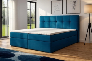 A&J MöbelLand GmbH Boxspringbett REF mit Bettkasten, Topper und gepolstertem Kopfteil. (Boxspringbett mit Bettkasten und gepolstertem Kopfteil. Gratis Topper – nur jetzt erhältlich!, Kostenlose Lieferung! TOP ANGEBOT), Länge 208cm Höhe 106 cm