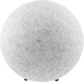 GTV - Gartenausstattung MARMO Gartenleuchte Kugelleuchte für Garten 25 cm Kugel Außenleuchte IP65 3m lange Stromkabel | 4 Stiften, Grau