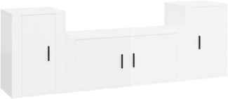vidaXL 3-tlg. TV-Schrank-Set Hochglanz-Weiß Holzwerkstoff 3188512