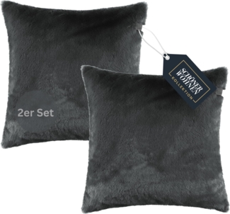 SCHÖNER WOHNEN-Kollektion Kissenhülle ELEGANCE Zierkissenhülle, (2 Stück), 45x45 cm in Anthrazit
