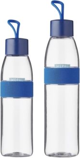 Mepal Duo Pack Trinkflasche Ellipse Vivid Blue 500 & 700 ml Inhalt auch für kohlensäurehaltige Getränke bruchfestes Material - auslaufsicher - Spülmaschinengeeignet