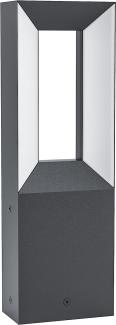 Eglo 98727 LED Sockelleuchte RIFORANO Aluguss schwarz / Kunststoff weiß LxBxH:11,0 x 6,0 x 34 cm - IP44 - 2X5W - 3000K