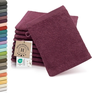 ZOLLNER Waschlappen, (10-St), dauerhaft strahlende Farben, weich, 16x21 cm, 100% Baumwolle, vom Hotelwäschespezialisten