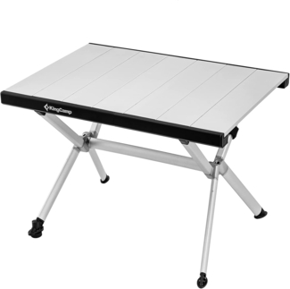 KingCamp KC2204 Campingtisch klappbar, Klapptisch Balkon Klein, Aluminium Roll-Up Falttisch für 4 Personen bis 80kg, 60 x 45 x 40
