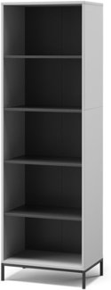 Vicco Bücherregal Grau 60x180 cm mit 5 Fächern, Eliza