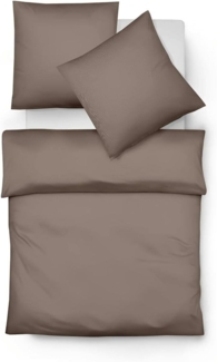 Fleuresse Lech Edelflanell Bettwäsche 155x220 Fischgrätmuster taupe 603089-27