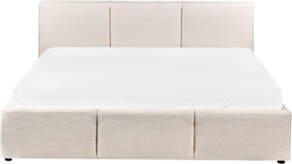 Bett mit Stauraum Bouclé BOUSSE 160x200 cm Cremeweiß