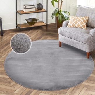 Carpet City Hochflor-Teppich TOPIA400, rund, Höhe: 21 mm, besonders weich und kuschelig durch Polyester, Uni-Farben