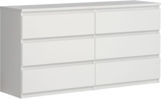 FORTE Chelsea Kommode, Holzwerkstoff, Weiß, 154 x 79,9 x 42,2 cm