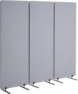 VEVOR Raumteiler 3 Paneele Paravent 1840 x 350 x 1655 mm, Faltbarer Sichtschutz & tragbarer Trennwandteiler aus PET-Polyester zur Raumtrennung, für Büro Schlafzimmer Arbeitszimmer, hellgrau