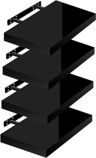 Woltu Wandregal, 4-tlg, Wandboard freischwebend Schweberegal Holz Board