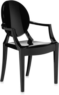 Kartell Louis Ghost, Stuhl, 2er-Satz, Schwarz Glänzend