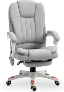 Vinsetto Massage Bürostuhl, Masage Sessel, Gaming Stuhl, Polyester, Schaumstoff, Nylon, Grau, 66 x 63 x 107-115 cm