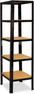 shelfplaza BLACK 180x60x60 cm Schwerlastregal in schwarz mit 5 Böden und 175 kg Traglast pro Boden