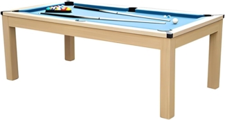 Vente-unique 'BALTHAZAR' Multifunktionstisch Billard & Tischtennis, MDF blau, - 213 x 112 x 81,5 cm