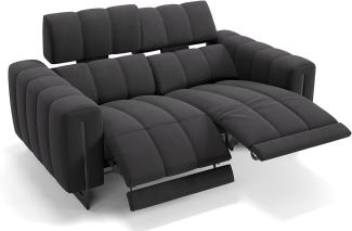 Sofanella Zweisitzer Veneto Stoffsofa Stoffbezug Relaxsofa in Schwarz