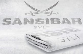 Sansibar 'Sylt' Wohndecke im Hochtief Design, Mikrofaserfleece silber / anthrazit, 150x200 cm