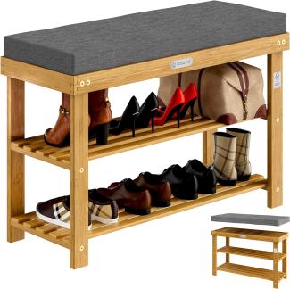 CASARIA® Schuhbank mit Sitzfläche 90x30x48cm