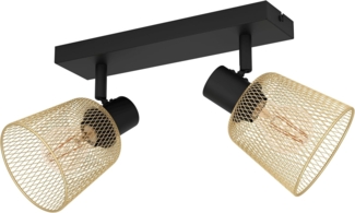 Eglo 900694 Spotleuchte COSLADA Stahl schwarz E27 2X40W L:32cm B:8cm H:17cm dimmbar
