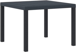 vidaXL Gartentisch Anthrazit 100 x 100 x 73 cm Poly-Rattan 871680