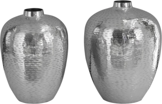 riess-ambiente Tischvase ORIENTAL 32cm silber (Set, 2 St), Wohnzimmer · Dekoration · Metall · Hammerschlag Design