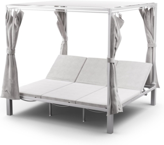 blumfeldt Gartenliege Eremitage Triple Sunbed Sonnenbett, Set, Gartenliegen Lounger Garten Balkon Outdoor Bett