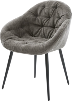 Esszimmerstuhl Gaio-Flex Bouclé Soft Schlamm 4-Fuß konisch Schwarz