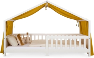 IDIMEX Betthimmel LIAN, Betthimmel Hausbett Deko, Musselin Baldachin aus 100% Baumwolle gelb