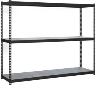 SimonRack Metallregal zur Aufbewahrung, ohne Schrauben, 3 Böden, hohe Tragkraft 400 kg, 1500 x 1200 x 450 mm, Lagerregal, Anthrazit/Verzinkt