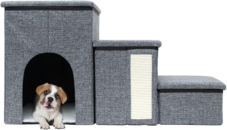 Intirilife Haustiertreppe (1-St, 1x Haustiertreppe), Faltbare Hundetreppe 3 Stufen Haustiertreppe Katzentreppe 72 x 32.5 x 43 cm