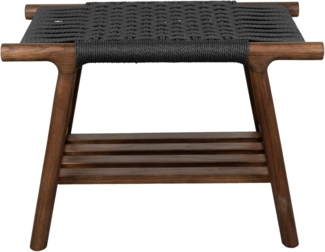 Sitzbank Hocker Kintaro Walnuss | Japandi-Design & Seilgeflecht