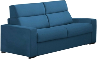 Talamo Italia - 3-Sitzer Schlafsofa Zeudi, Schlafsofa fürs Wohnzimmer, gepolstert, abnehmbar, 100% Made in Italy-Qualität, 220x95 h100 cm, Blau