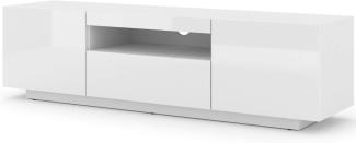 TV-Schrank AURA 150 cm weiß matt, glänzend weiß