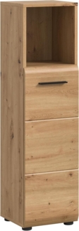 xonox. home – Standschrank hoch Ice 30 x 110 x 30 cm in Korpus und Front Artisan Oak Nachbildung – Schrank Badezimmer-Hochschrank – modern & schlank