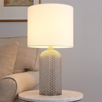 GLOBO LIGHTING Schreibtischlampe, Leuchtmittel inklusive, Warmweiß, Tischleuchte Tischlampe Nachttischleuchte Weiß Glas LED