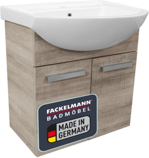 Fackelmann A-VERO Waschbeckenunterschrank 63 cm, Grau-Eiche Optik